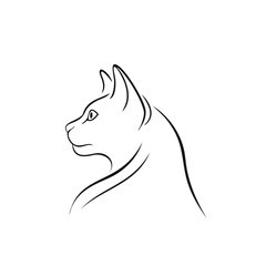 Elegant cat profile line art minimalist design