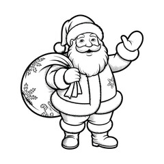 Vector illustration of a laughing Santa Claus with a Christmas smile, set on a white background