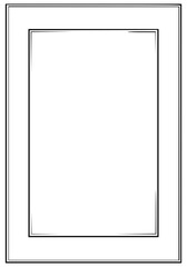 Outline frame on transparent background in minimalist style  