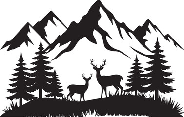 Mountain Deer Vector Clipart – Rustic Wildlife SVG Bundle

Majestic Deer Vector Design – Forest and Mountain Silhouette

Wild Mountain Deer SVG – Cricut Cut Files for Outdoors

Rustic Deer Vector Art 