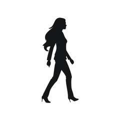 Silhouette of a woman walking confidently