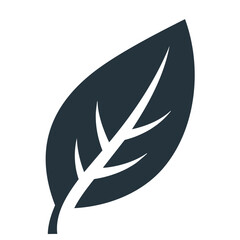 Simple dark green leaf icon design element