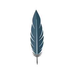 Single dark blue feather simple design illustration