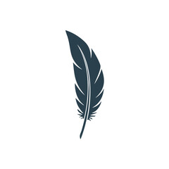 Single dark feather icon design element