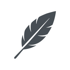 Single dark gray feather icon design element