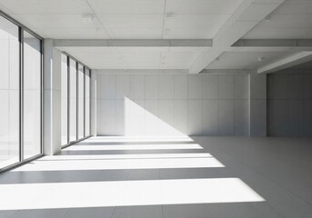 Obraz premium Modern Concrete Interior with Sunlight Streaks