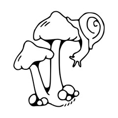 nature's embrace : sleeping snail on toadstool