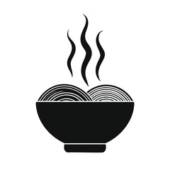 Steaming bowl of noodles hot asian cuisine food