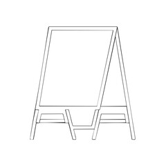 Blank a-frame signboard simple line drawing