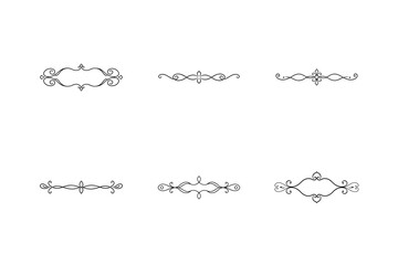 set of calligraphic design elements