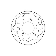 Delicious donut outline simple sweet treat