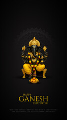 Lord Ganpati on Ganesh Chaturthi background. abstract vector illustration design background. Ganesh Chaturthi social media banner design with Lord Ganesh Vector.
