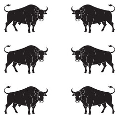 Premium Cow Silhouette Vector Set – Elegant Black Cattle Illustrations in Varied Poses . Thank You 