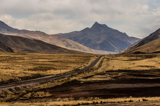 Puno - Cusco railway in the La Raya pass, Peru