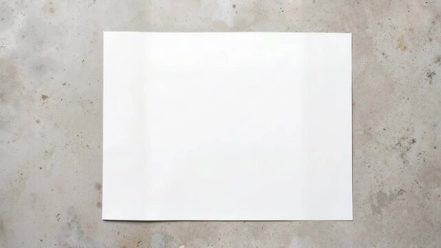 Blank sheet of paper on concrete surface for mockup and text  