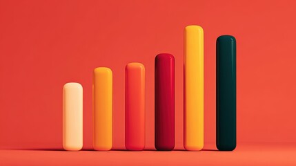 Vibrant Colorful Bars Displaying Growth and Success