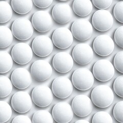 seamless white tablets arranged in a pattern create striking visual texture, suitable for backgrounds digital and print designs across different creative projects.