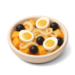 3D Icon of Bacalhau à Gomes de Sá – Traditional Portuguese Cod Dish