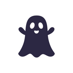 Happy little ghost halloween spooky cute cartoon