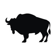 Majestic bison silhouette powerful wild animal