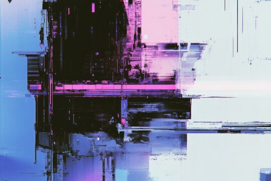 Abstract digital glitch art.  Pixels and vibrant colors
