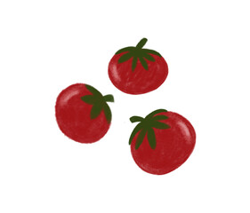 Crayon Style Tomato Vector Illustration