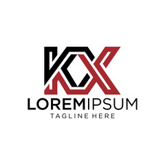 letter at monogram KX style line art modern logo