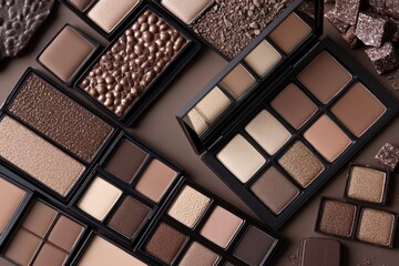 Fototapeta premium Chocolate-toned eyeshadow palettes