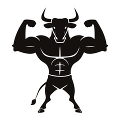 Muscular bull bodybuilder strong powerful animal