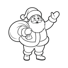 Vector illustration of a jovial Santa Claus with a smile Christmas background with white