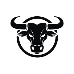 Powerful bull head logo design strong animal symbol