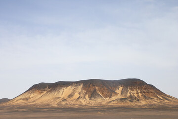 Flat-Topped Mountain in Egypt’s Black Desert Landscape