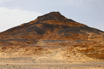 Isolated Volcanic Hill in Egypt’s Black Desert