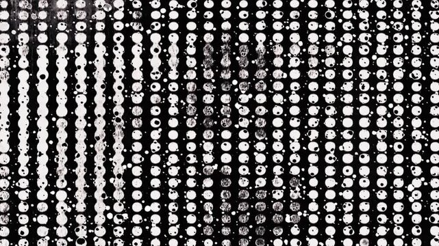 Chaotic grunge texture with halftone dots and organic shifts. Raw, analog feel for experimental design