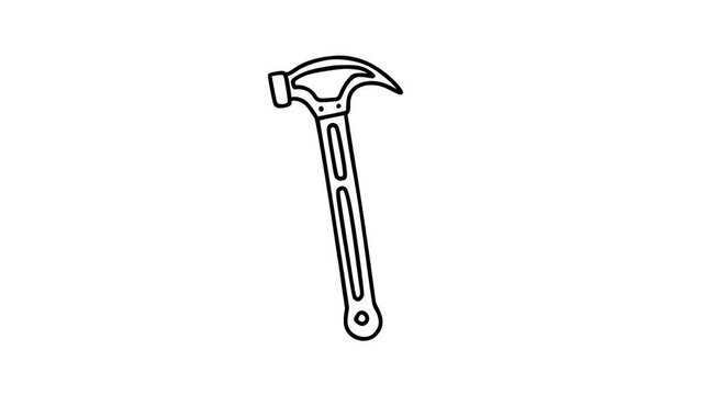Hand-Drawn Hammer, Black and White Sketch animation