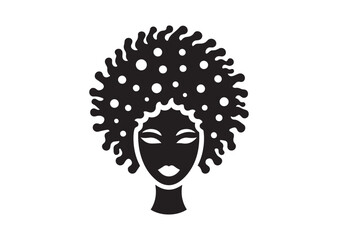 African woman face vector Silhouette hair style Vector