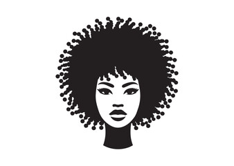 African woman face vector Silhouette hair style Vector