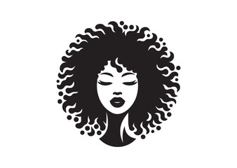 African woman face vector Silhouette hair style Vector