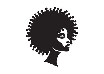 African woman face vector Silhouette hair style Vector