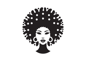 African woman face vector Silhouette hair style Vector