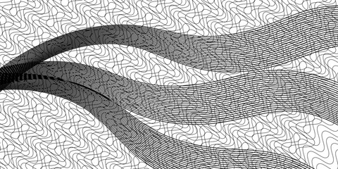 Abstract black blend lines with oblique stripe on white background vector illustration