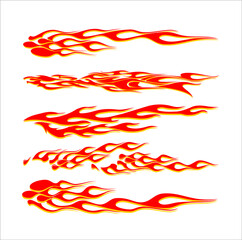 set of red and yellow fire