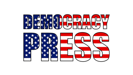 Democracy Press Text Design – Freedom of Speech PNG Typography