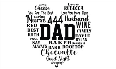 Dad Love Word art Svg Design