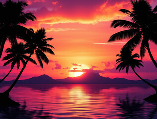 Obraz premium Sunset Desktop Wallpaper,Laptop Wallpaper,Desktop Background,Sunset Glow Wallpaper