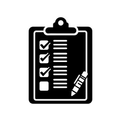 a simple checklist clipboard icon flat design.