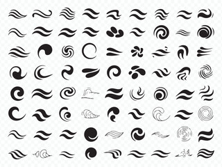 Decorative flow and curve elements collection Vector