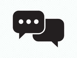 Chat message icon in black silhouette Vector