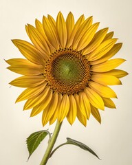 Fototapeta premium Vibrant Sunflower A Close-Up Photography of a Sunny Yellow Sunflower Bloom, Botanical Beauty, Nature's Masterpiece