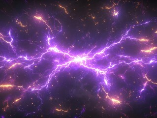 Purple and Gold Cosmic Lightning Energy Burst, energy, lightning